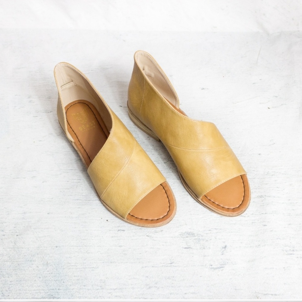 Mustard Yellow Side Cutout Flats